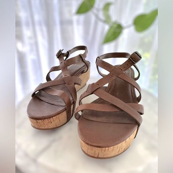 Eileen Fisher Array Cork Sandal Wedge Platform Size 7.5 - Picture 5 of 15